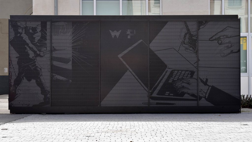 panneau cinobjet objets publics franck magné mobilier urbain container recouvrir animation