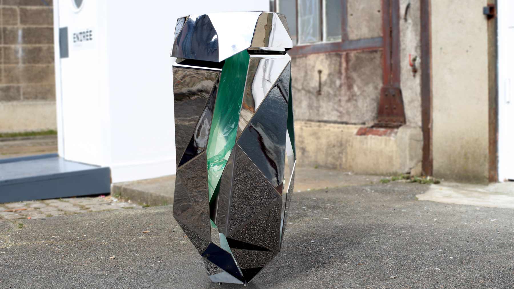 objets publics corbeille froissé poubelle ville design franck magné
