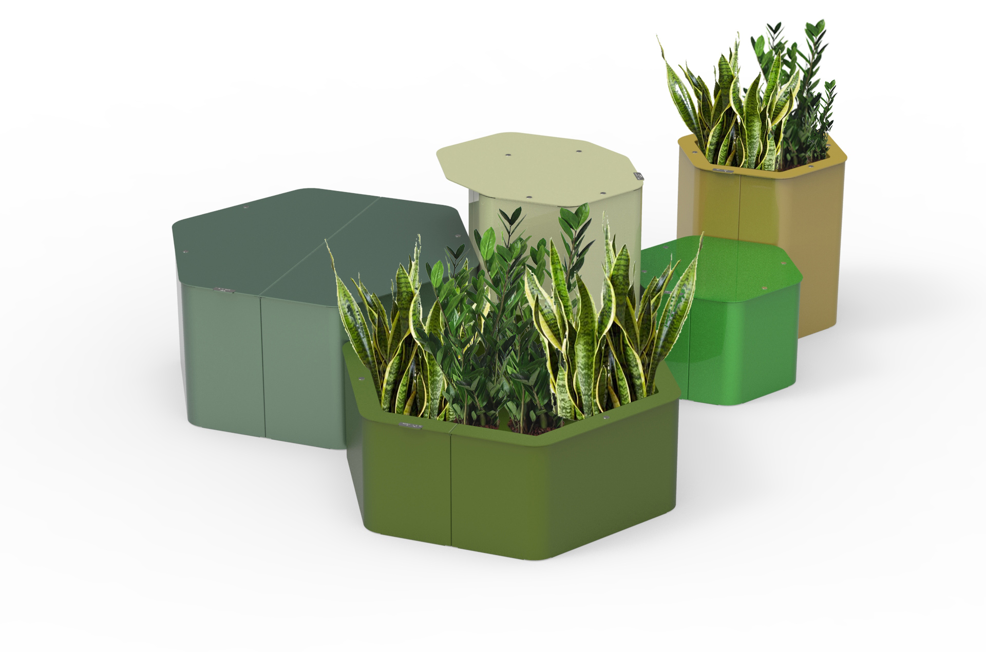 objets publics Hexa mobilier urbain modulable au kilomètre design