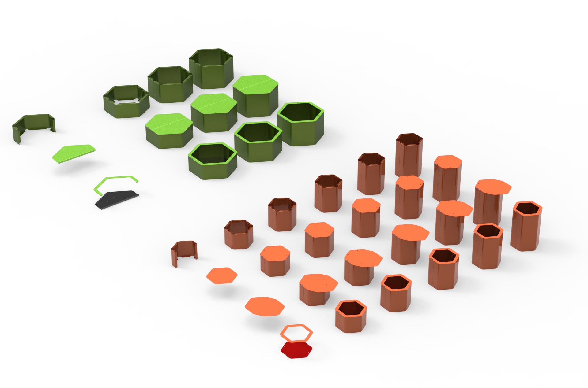 objets publics Hexa mobilier urbain modulable au kilomètre design